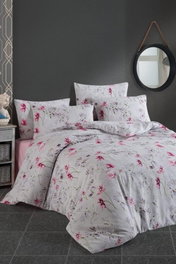 L'essentiel linge de maison Alfredo Juego de funda de edredón doble Blanco, Rosa, Verde